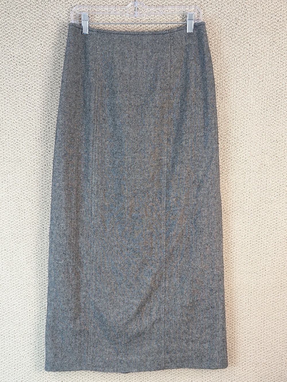 Apostrophe Stretch Maxi Pencil Skirt Size 10 Black White Wool Blend NWT Career